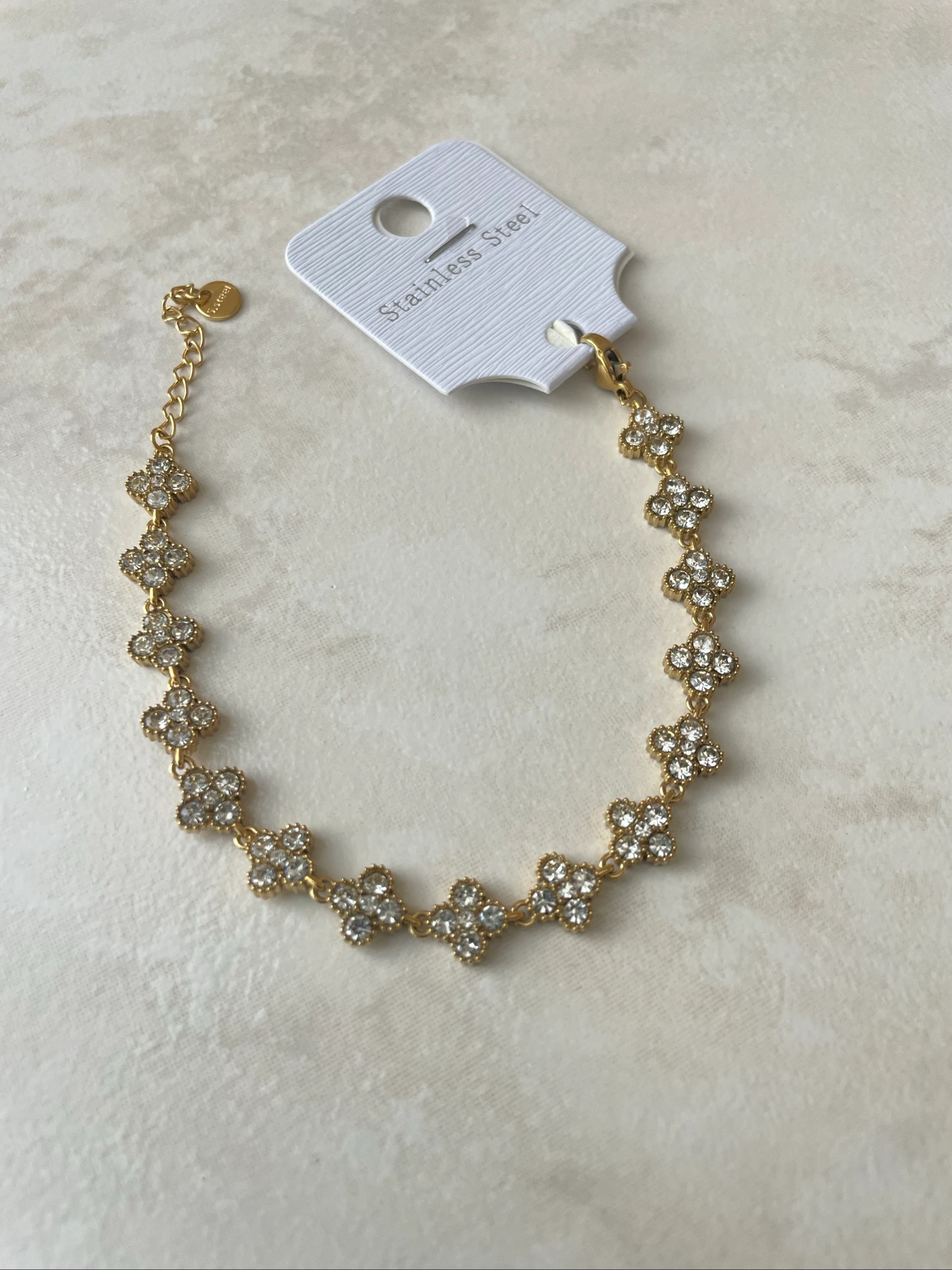 Pulsera de flor engarzada en acero inoxidable, – photo 3